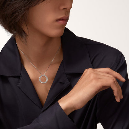 [AuraEcho]LOVE NECKLACE 16MM 3 DIAMONDS