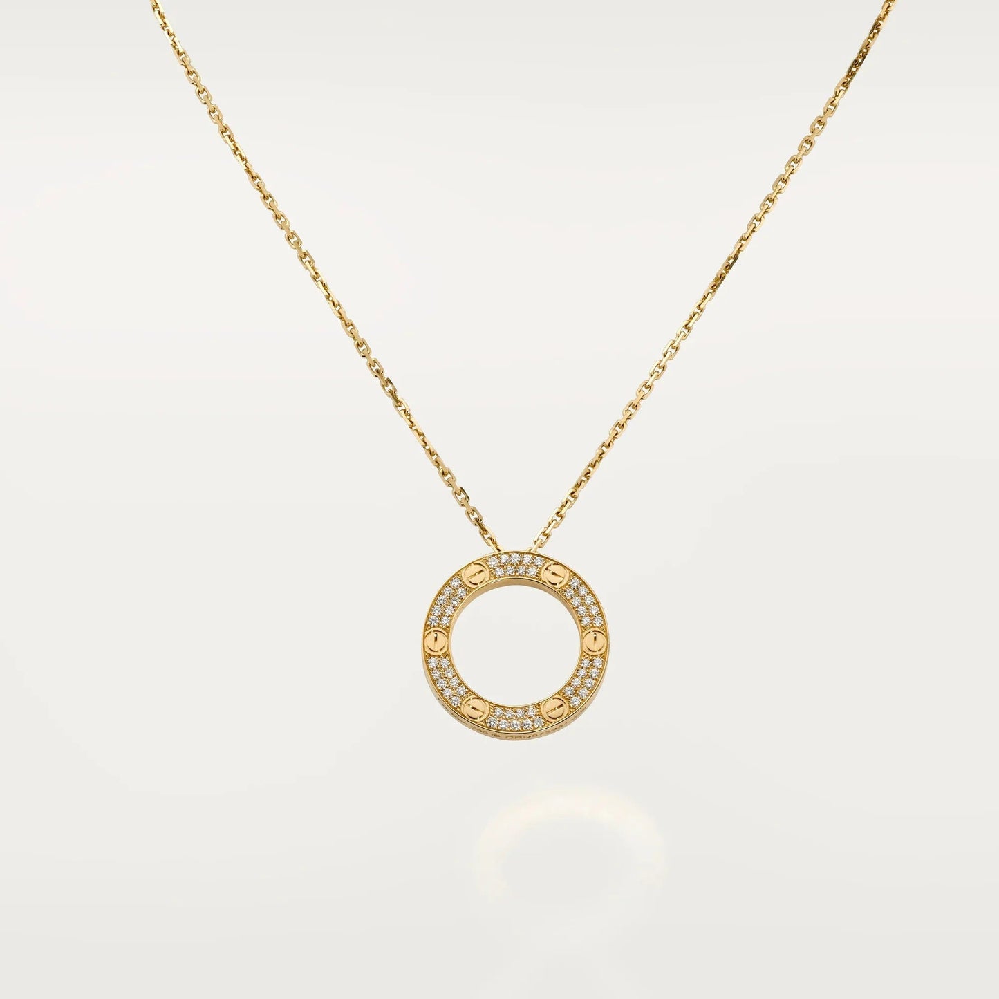 [AuraEcho]LOVE NECKLACE 16MM  FULL DIAMOND
