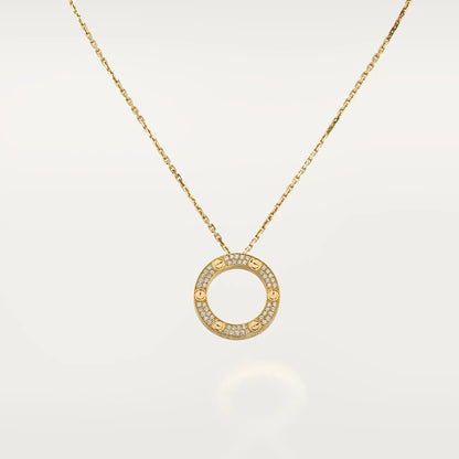[AuraEcho]LOVE NECKLACE 16MM  FULL DIAMOND