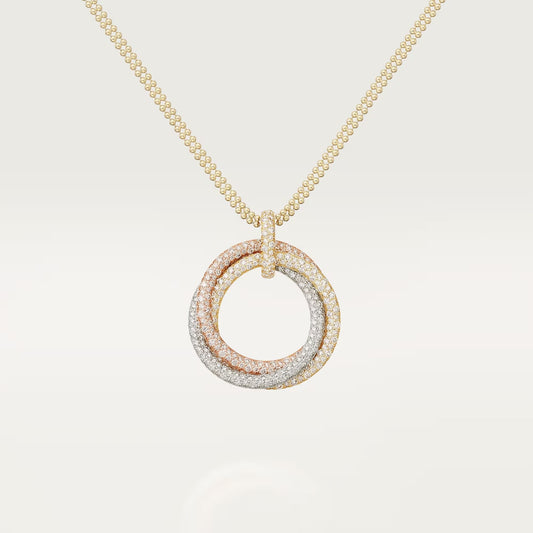 [AuraEcho]TRINITY LARGE FULL DIAMOND  NECKLACE