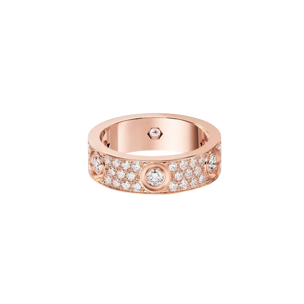 [AuraEcho]LOVE 5.5MM FULL-PAVE 6-DIAMOND RING