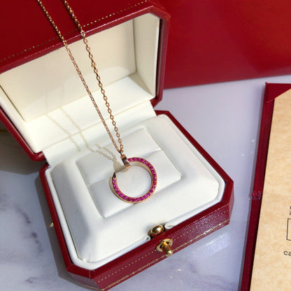 [AuraEcho]JUSTE NECKLACE RED FULL DIAMONDS