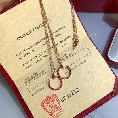 [AuraEcho]JUSTE NECKLACE RED FULL DIAMONDS
