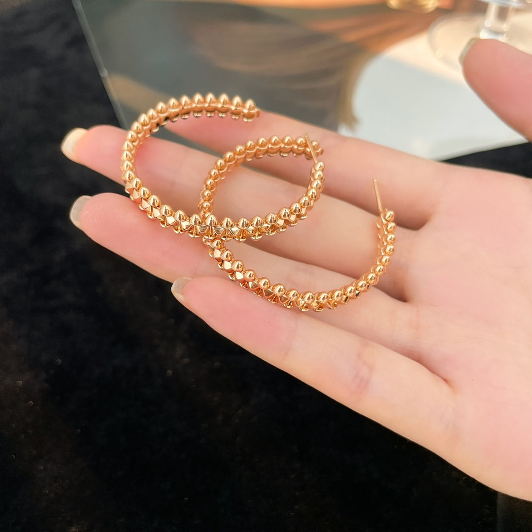 [AuraEcho]CLASH HOOP LARGE EARRINGS