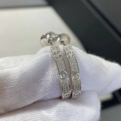 [AuraEcho]LOVE EARRINGS 3.6MM DIAMOND PAVED