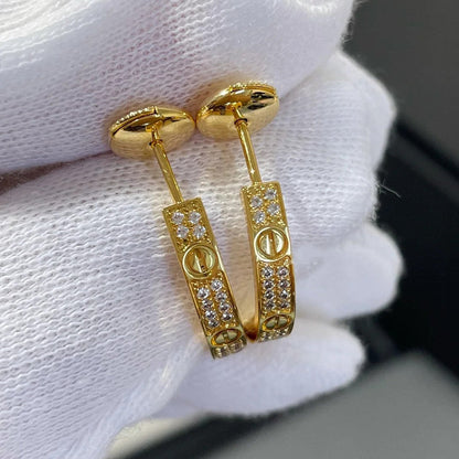 [AuraEcho]LOVE EARRINGS 3.6MM DIAMOND PAVED