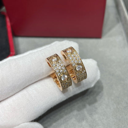 [AuraEcho]LOVE 5.5MM DIAMOND PAVED EARRINGS