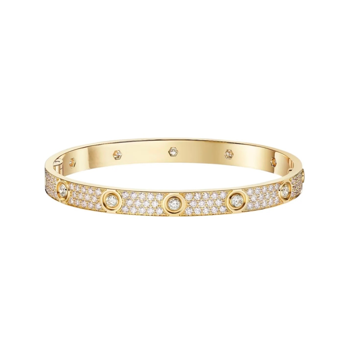[AuraEcho]LOVE BRACELET 6.1MM DIAMOND-PAVED 10 BIG DIAMONDS