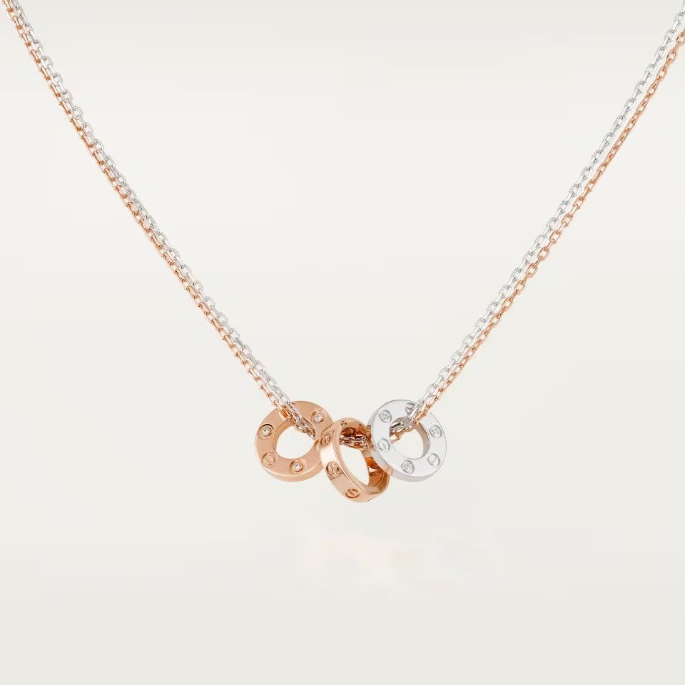 [AuraEcho]LOVE 6 DIAMOND PENDANT NECKLACE