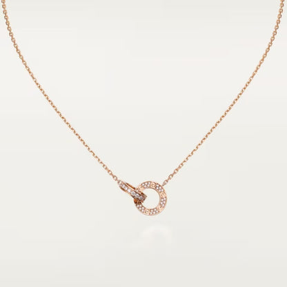 [AuraEcho]LOVE  FULL DIAMOND PENDANT NECKLACE