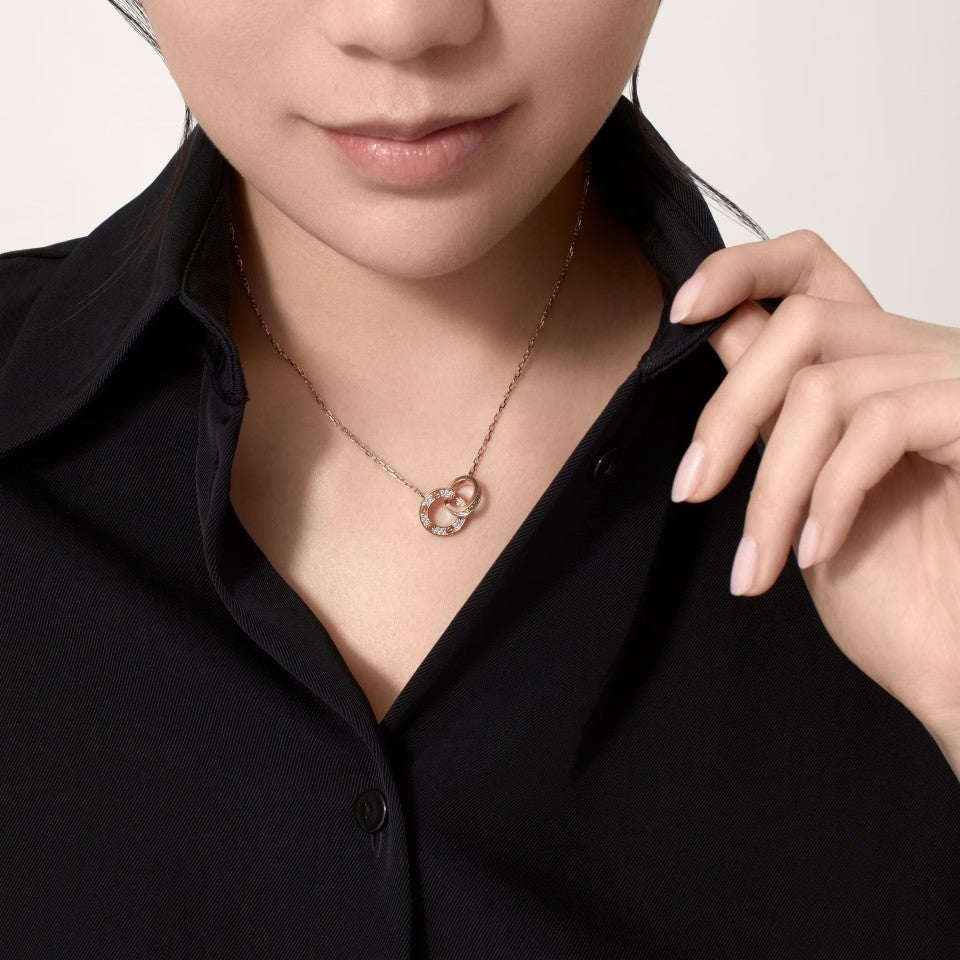 [AuraEcho]LOVE  FULL DIAMOND PENDANT NECKLACE
