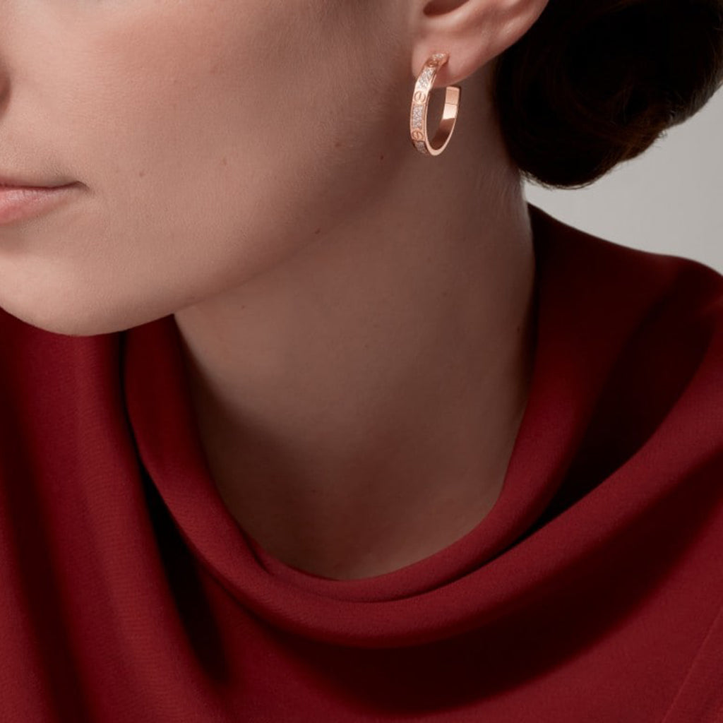 [AuraEcho]LOVE EARRINGS 3.6MM DIAMOND PAVED