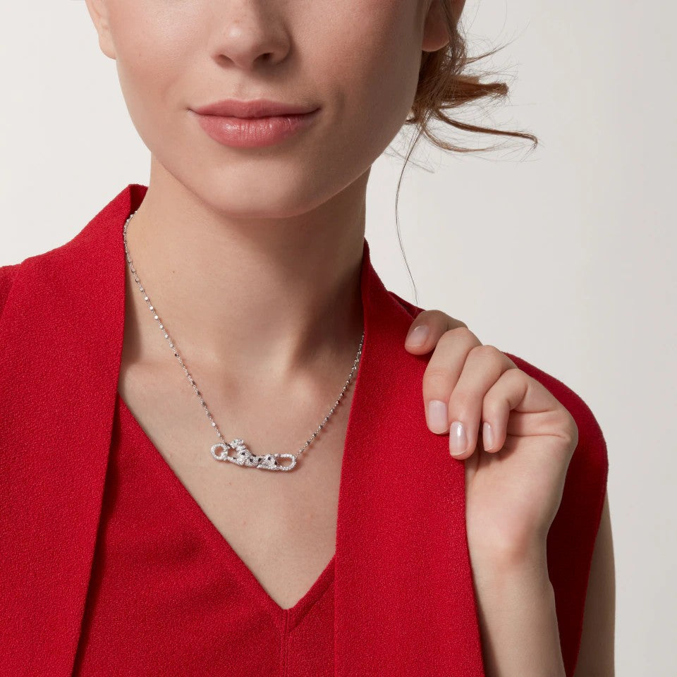 [AuraEcho]PANTHERE PAVED DIAMOND NECKLACE