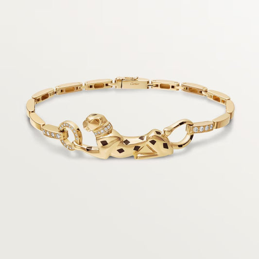 [AuraEcho]PANTHERE HALF DIAMOND ON CHAIN BRACELET
