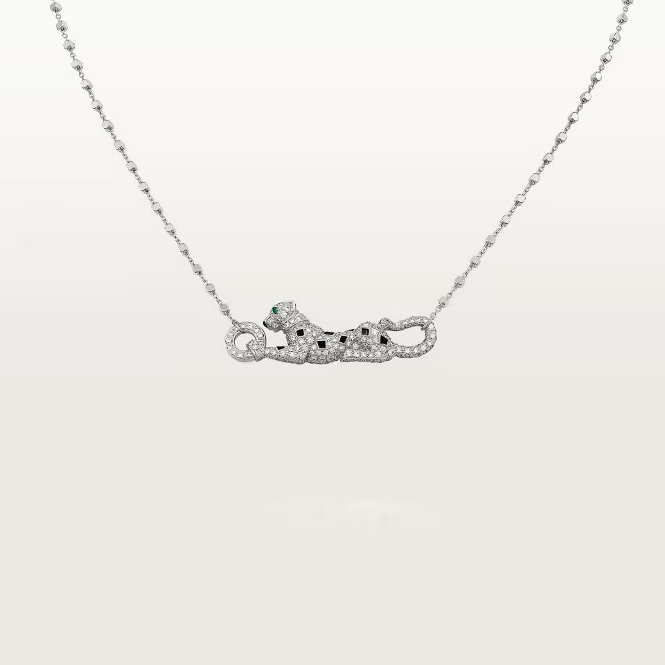 [AuraEcho]PANTHERE PAVED DIAMOND NECKLACE