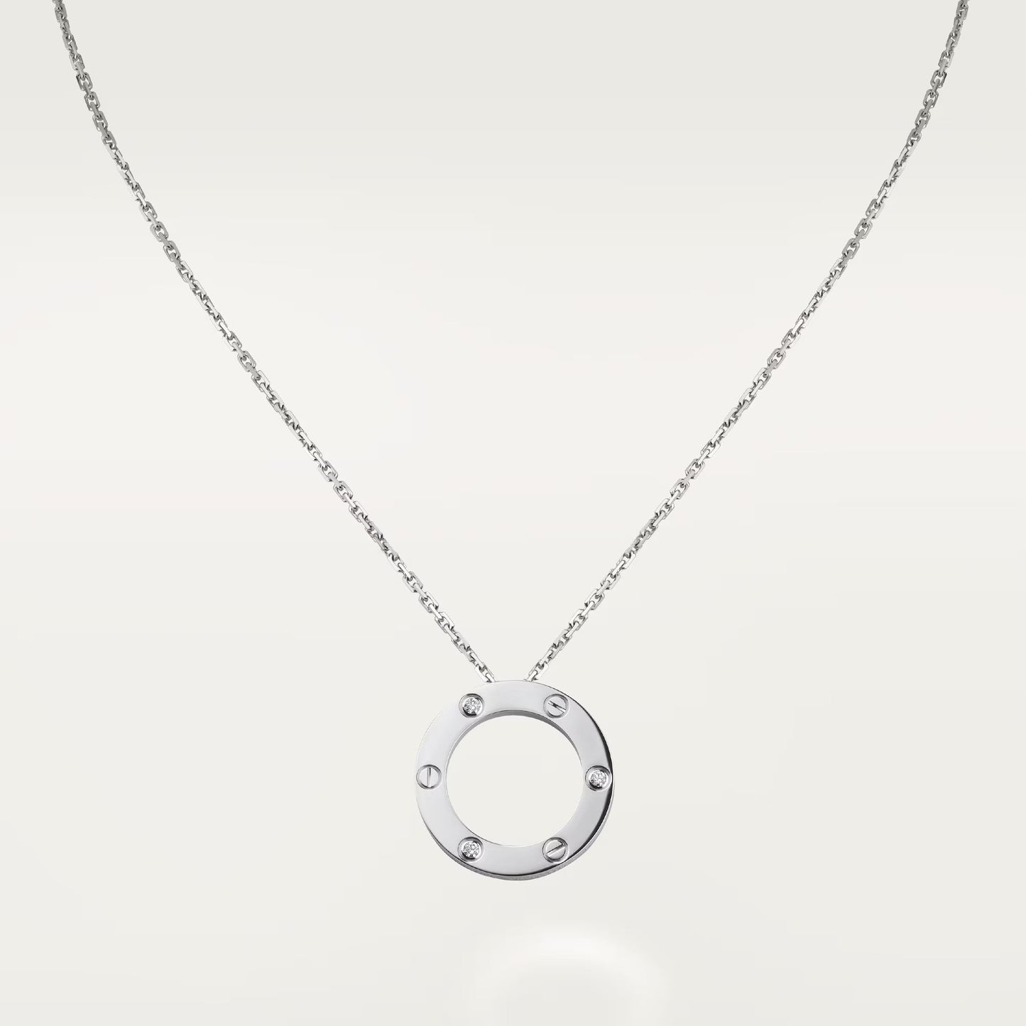 [AuraEcho]LOVE NECKLACE 16MM 3 DIAMONDS
