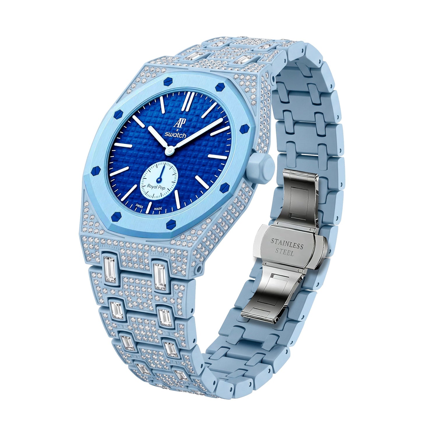 Royal Oak Pop Exclusive Bioceramic Case & Bioceramic Strap Full Diamond