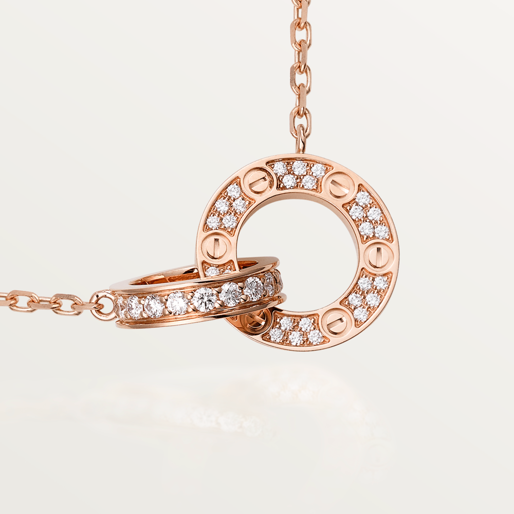 [AuraEcho]LOVE  FULL DIAMOND PENDANT NECKLACE