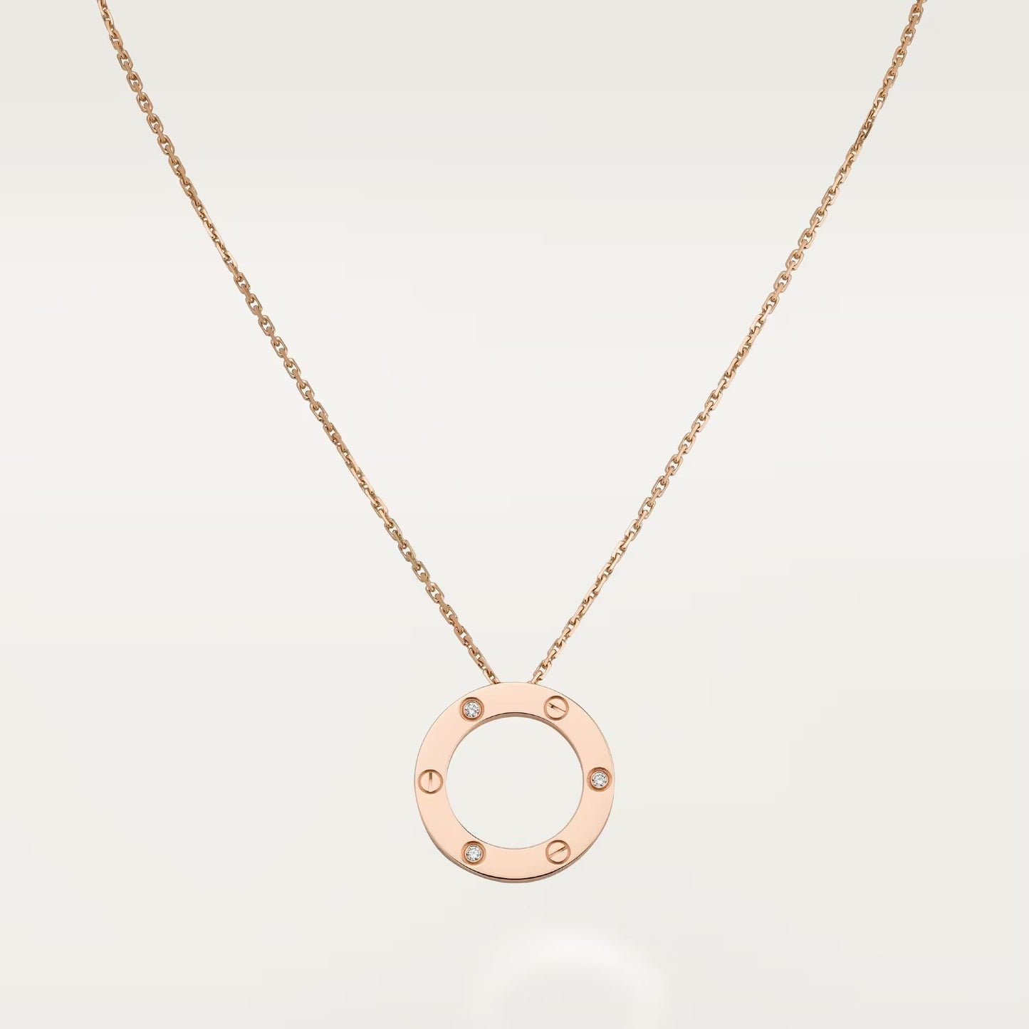 [AuraEcho]LOVE NECKLACE 16MM 3 DIAMONDS