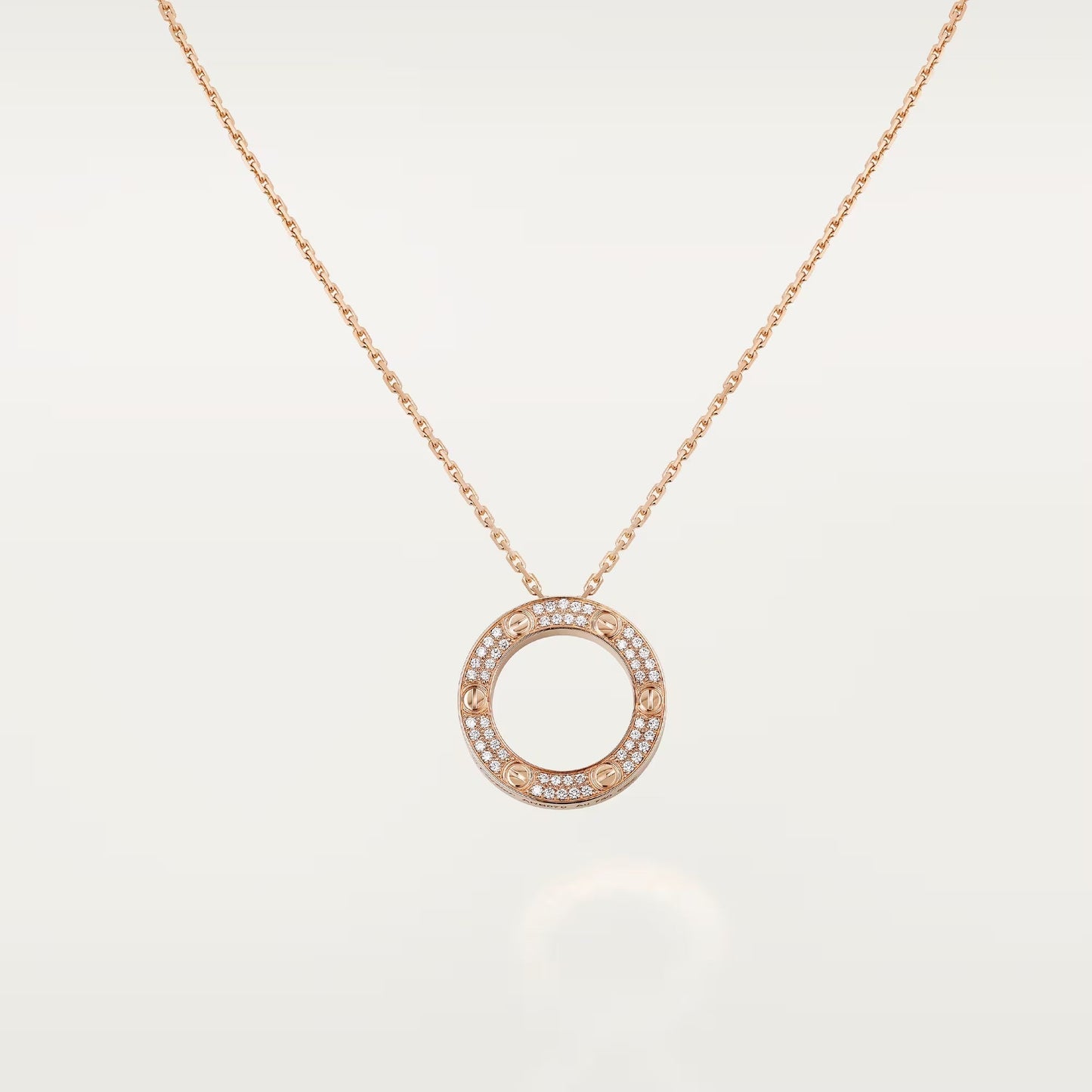 [AuraEcho]LOVE NECKLACE 16MM  FULL DIAMOND