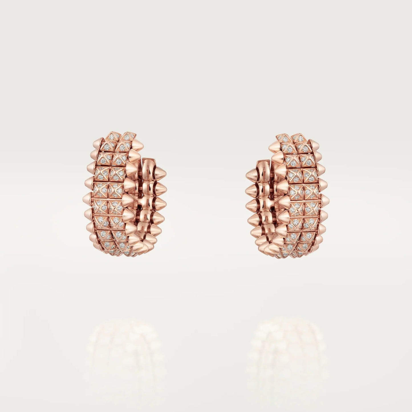[AuraEcho]CLASH 9.2MM FULL DIAMOND DOUBLE ROW EARRINGS