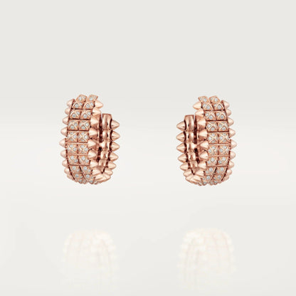 [AuraEcho]CLASH 9.2MM FULL DIAMOND DOUBLE ROW EARRINGS