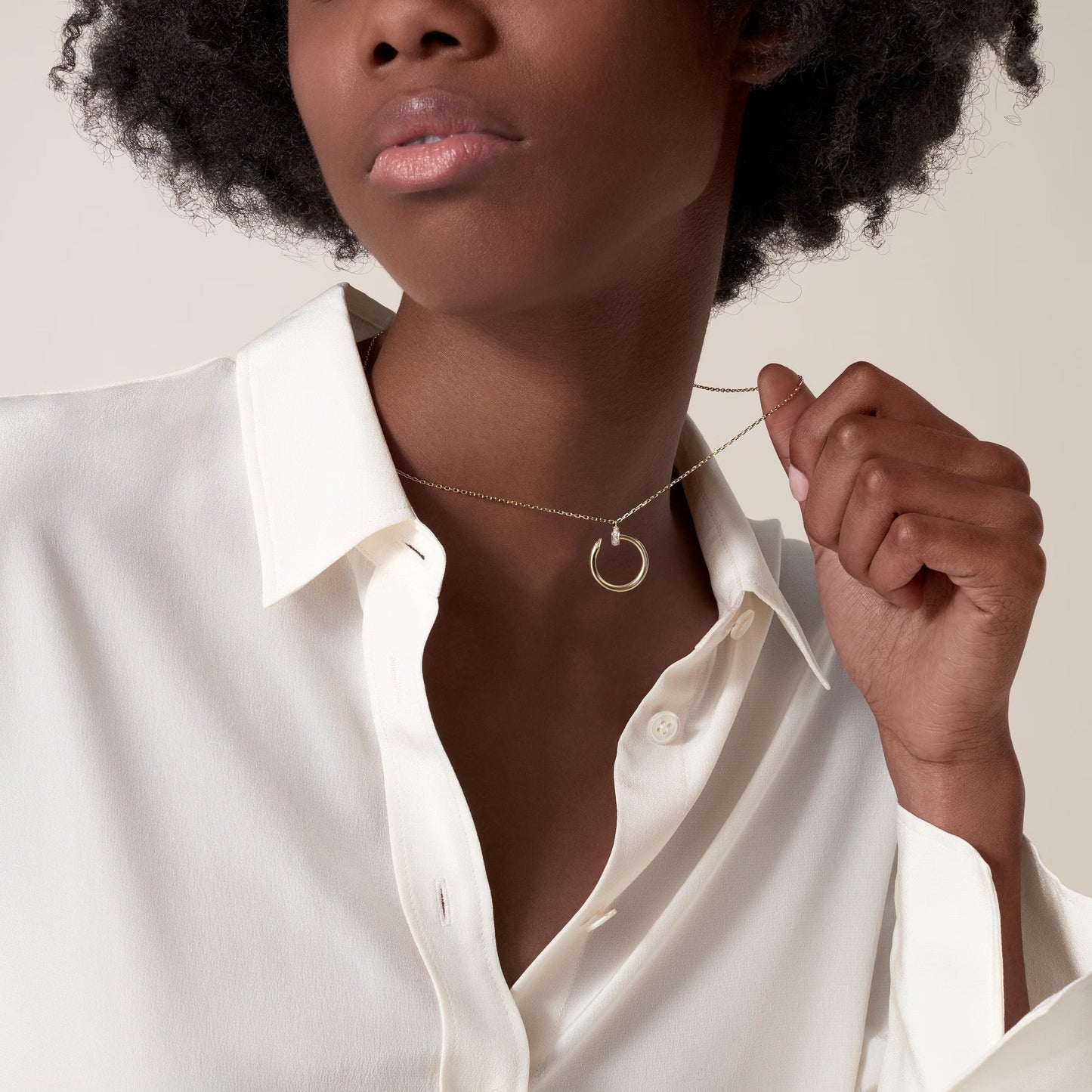 [AuraEcho]JUSTE NECKLACE HALF DIAMOND