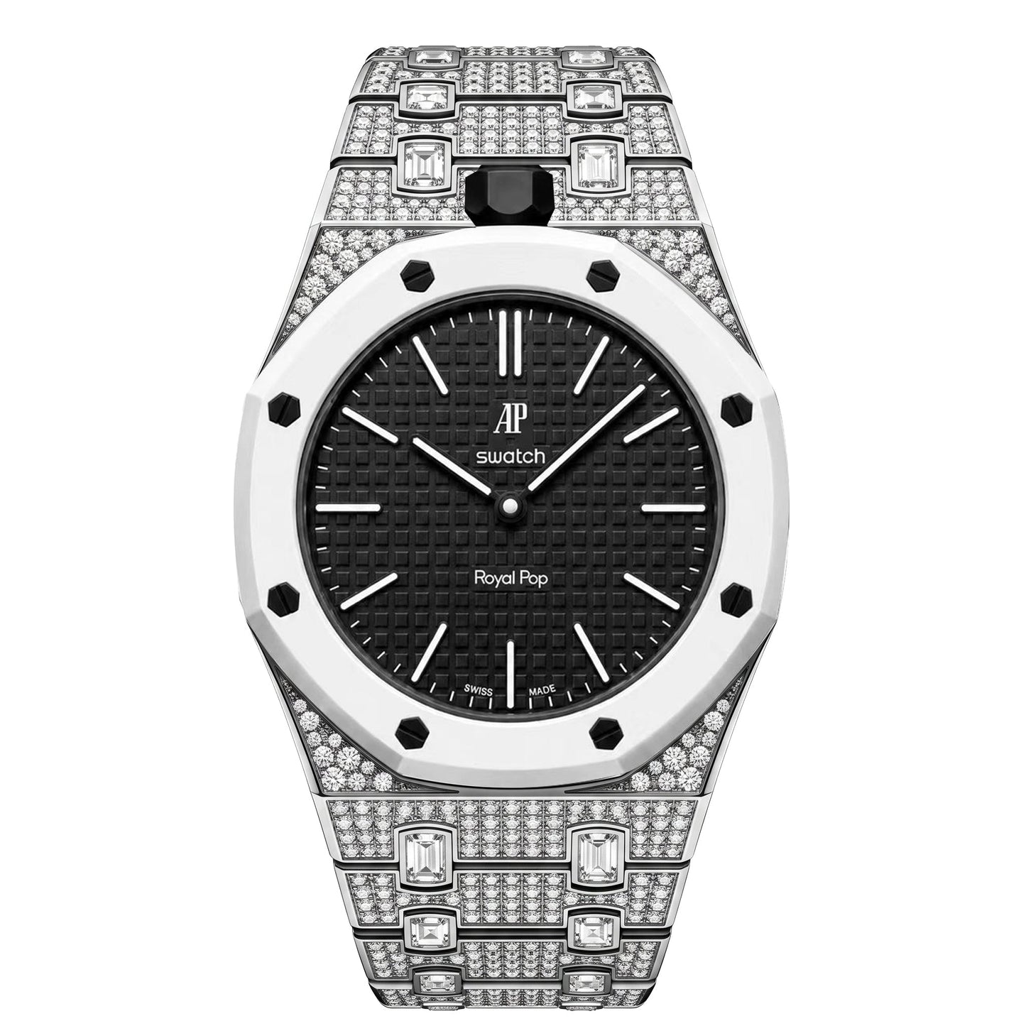 Royal Oak Pop Exclusive Bioceramic Case & Bioceramic Strap Full Diamond