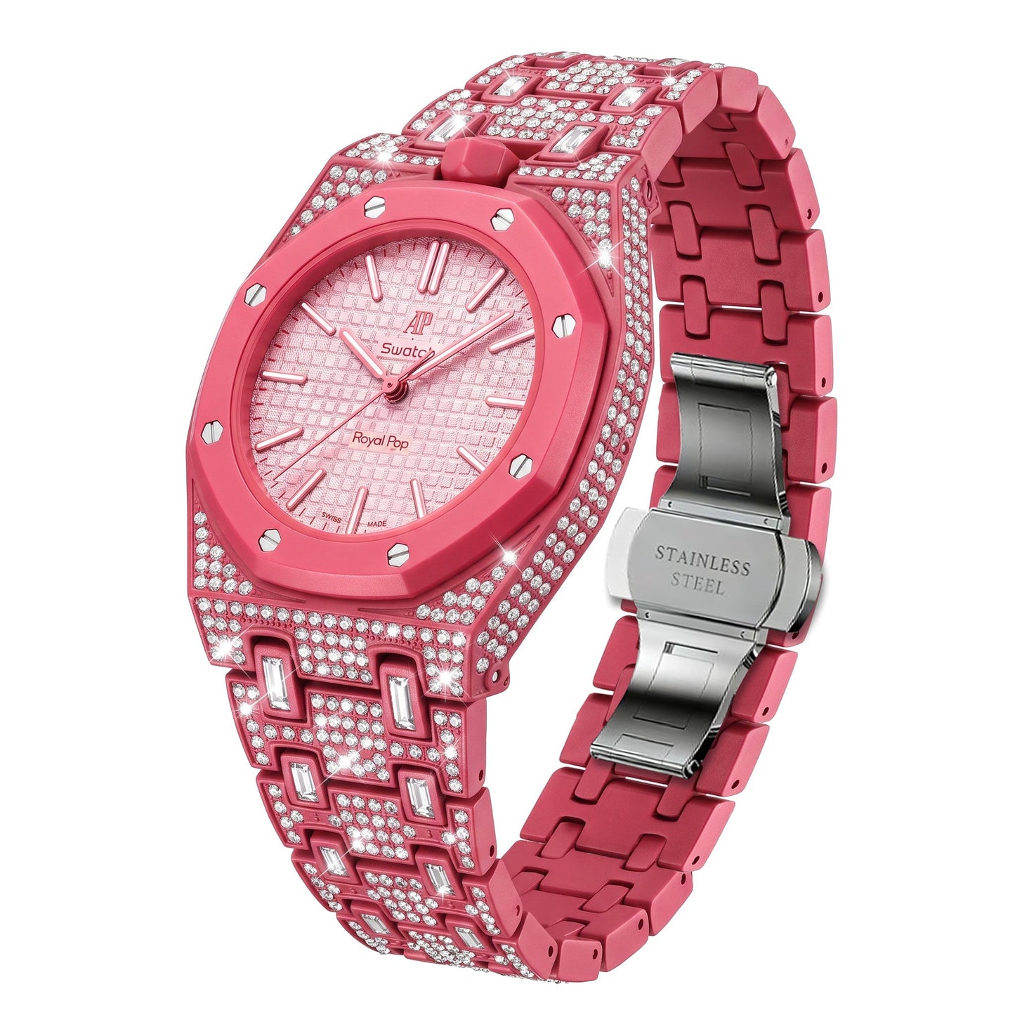 Royal Oak Pop Exclusive Bioceramic Case & Bioceramic Strap Full Diamond