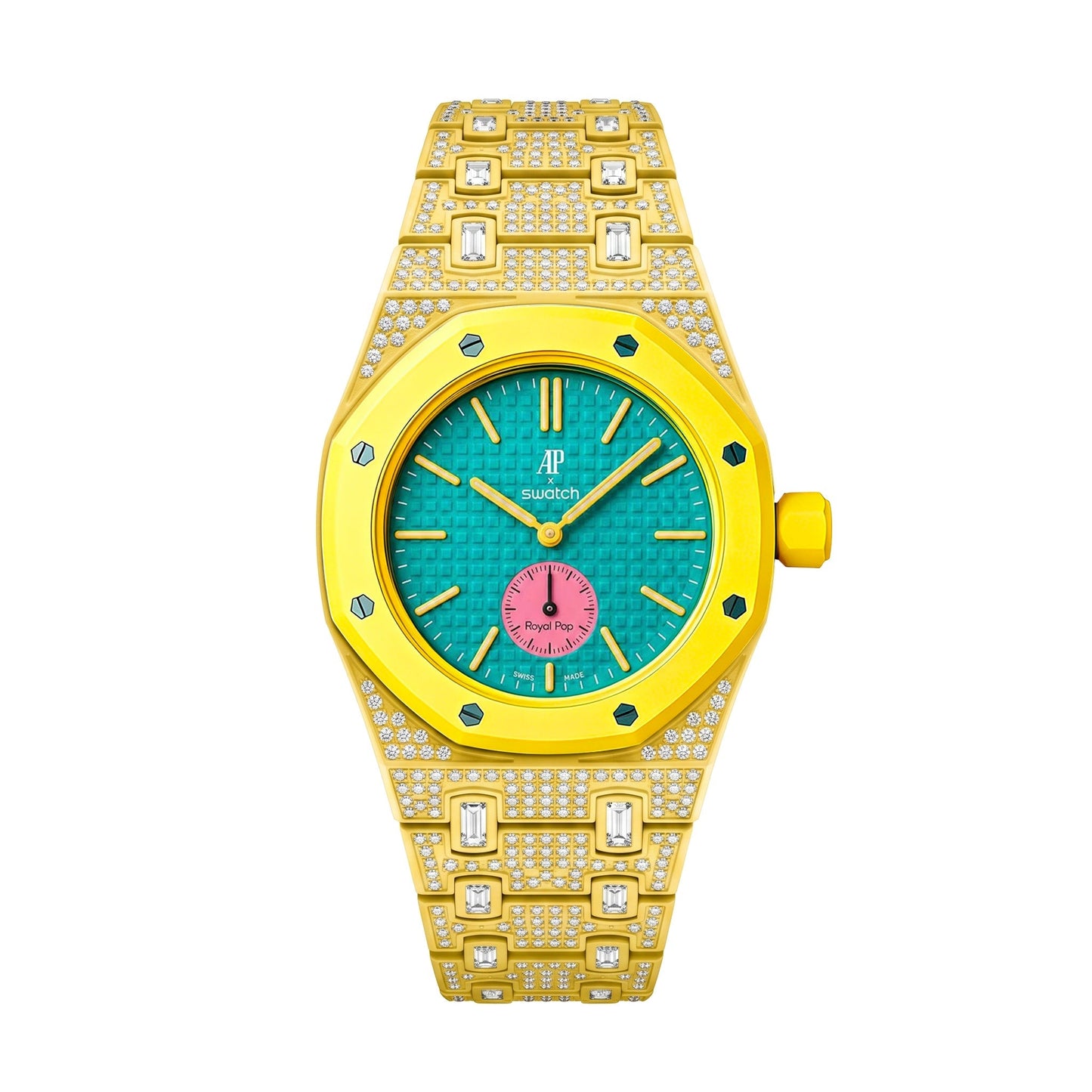 Royal Oak Pop Exclusive Bioceramic Case & Bioceramic Strap Full Diamond