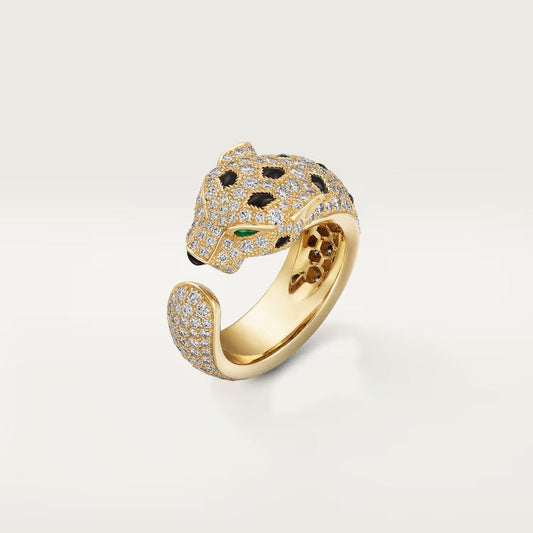 [AuraEcho]PANTHERE SPOTTED FULL DIAMOND MEDIUM RING