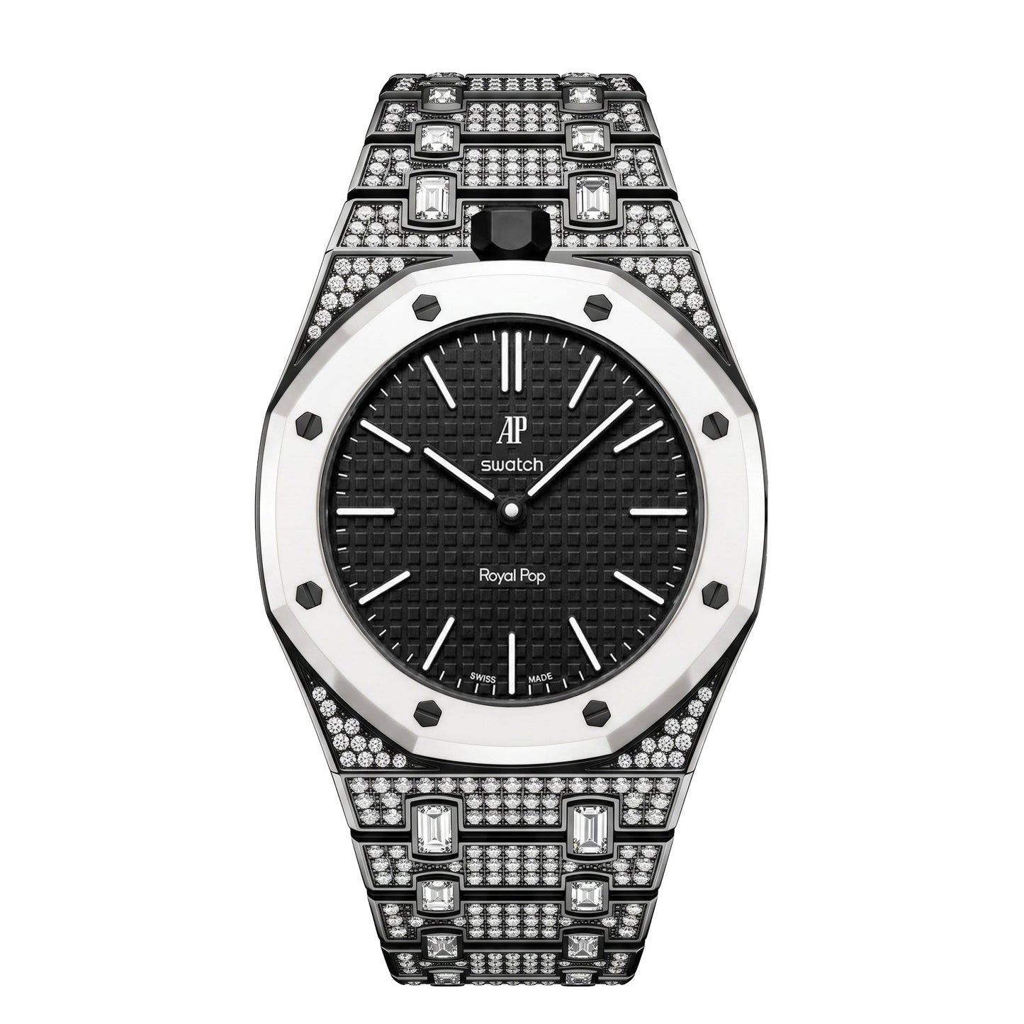 Royal Oak Pop Exclusive Bioceramic Case & Bioceramic Strap Full Diamond