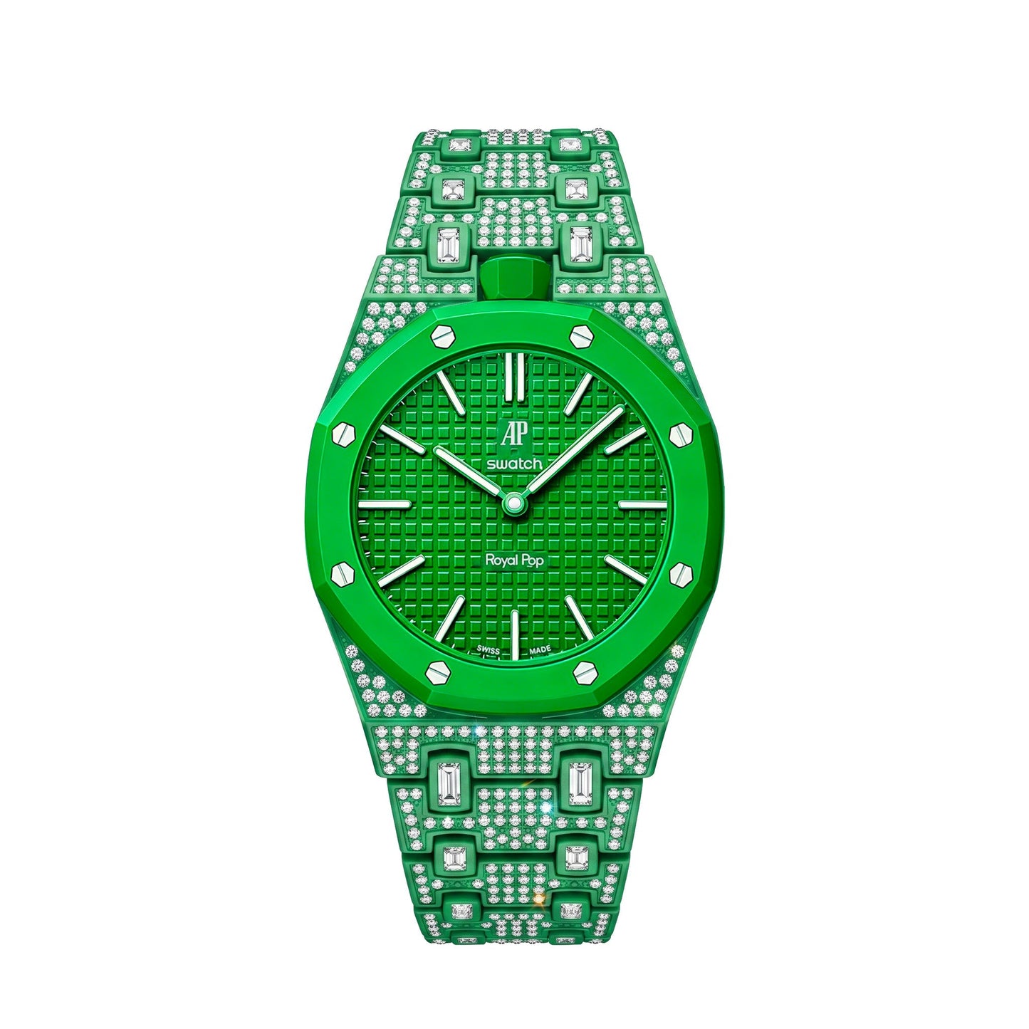Royal Oak Pop Exclusive Bioceramic Case & Bioceramic Strap Full Diamond