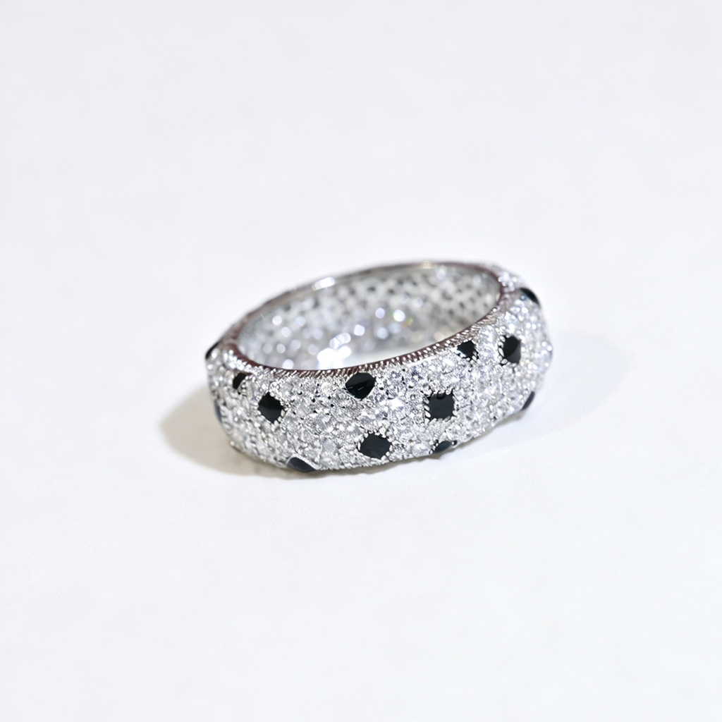 [AuraEcho]PANTHERE SPOTTED FULL DIAMOND RING