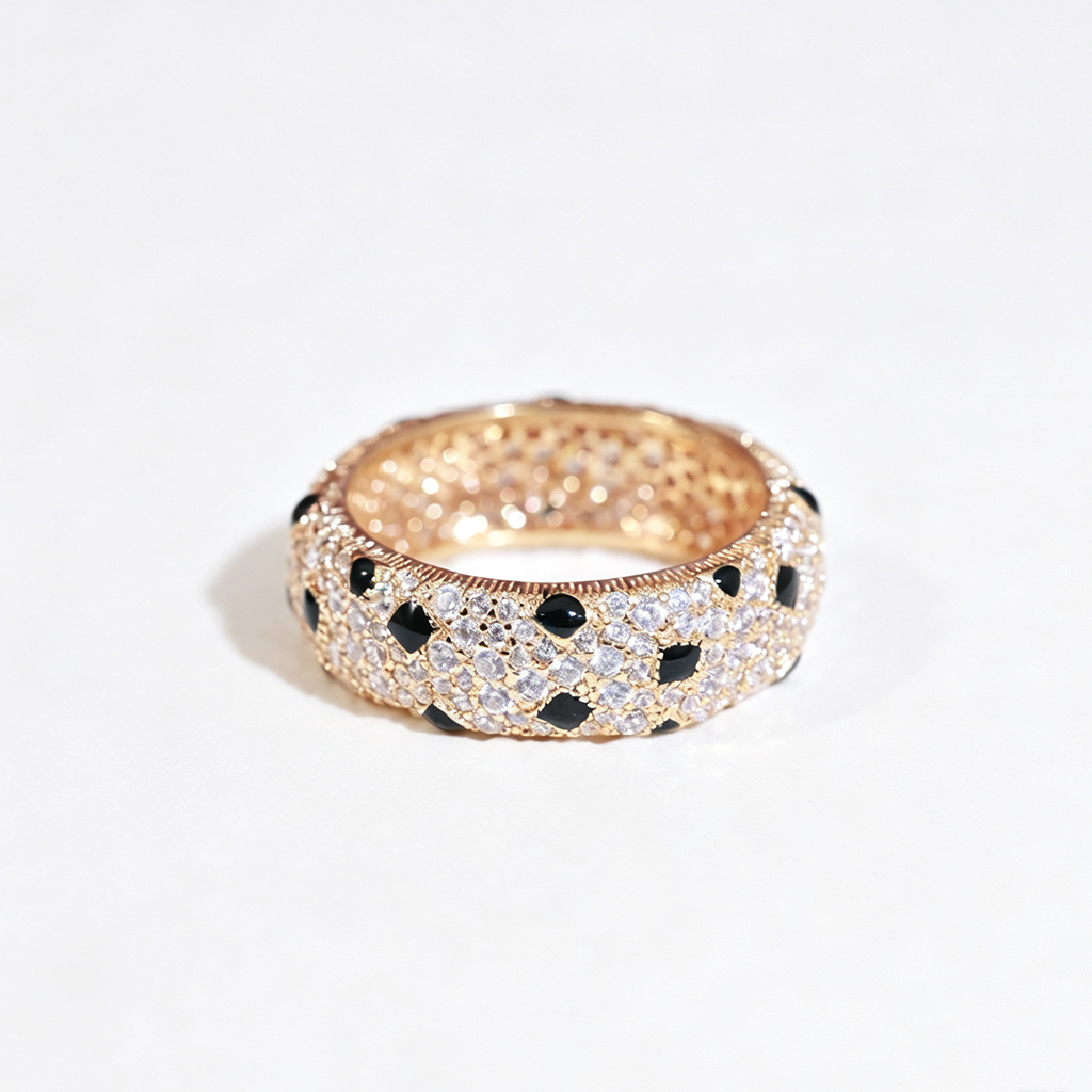 [AuraEcho]PANTHERE SPOTTED FULL DIAMOND RING