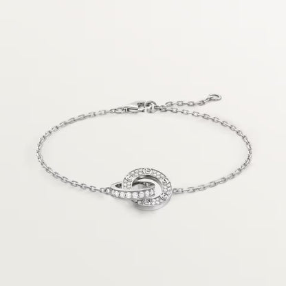 [AuraEcho]LOVE DOUBLE RING FULL DIAMOND BRACELET