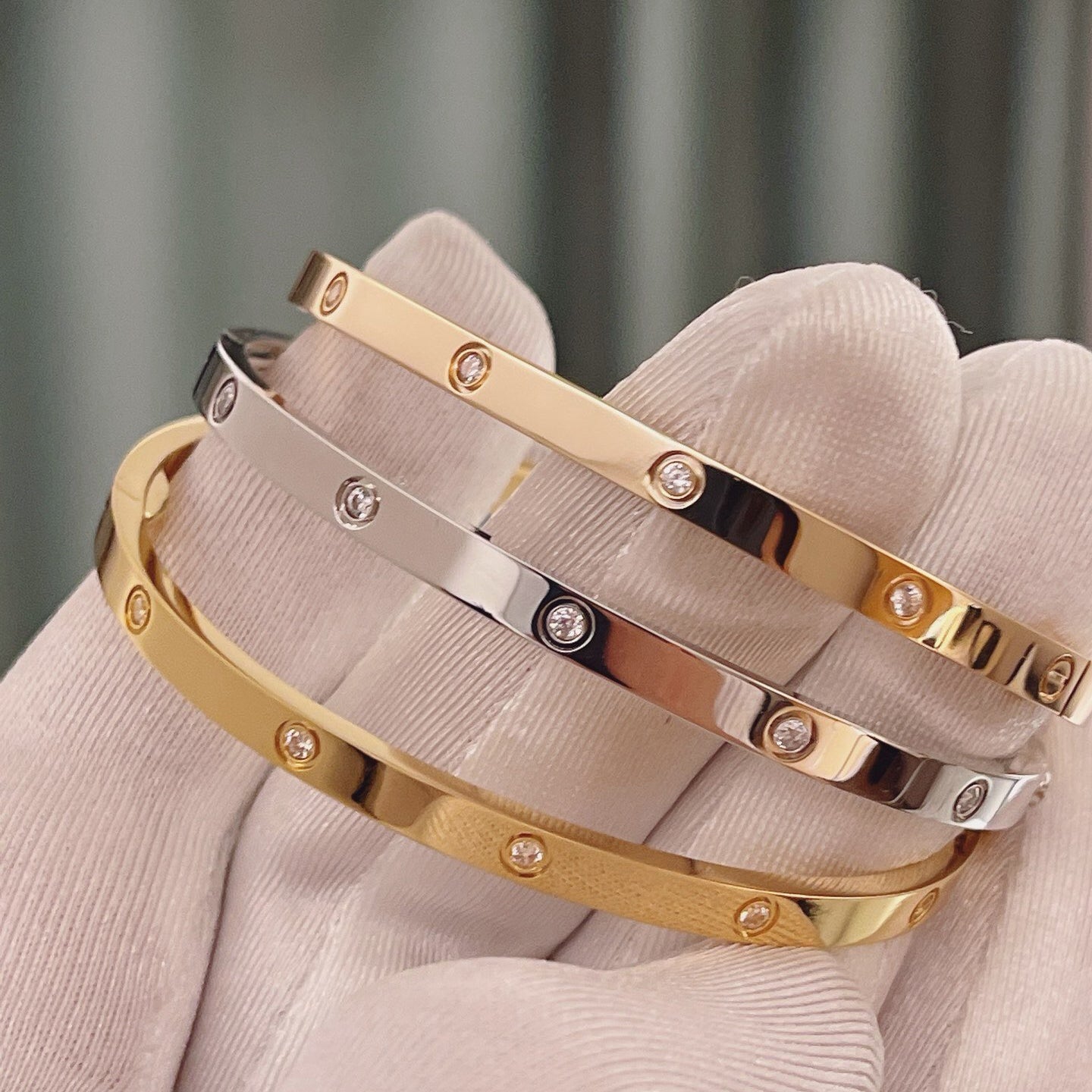 [AuraEcho]LOVE BRACELET 3.65MM 10 DIAMONDS