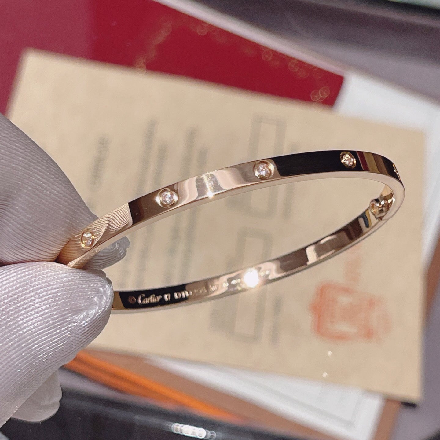 [AuraEcho]LOVE BRACELET 3.65MM 10 DIAMONDS