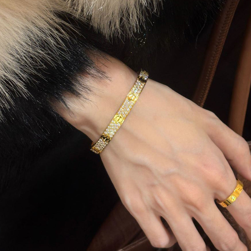 [AuraEcho]LOVE BRACELET 6.1MM DIAMOND-PAVED