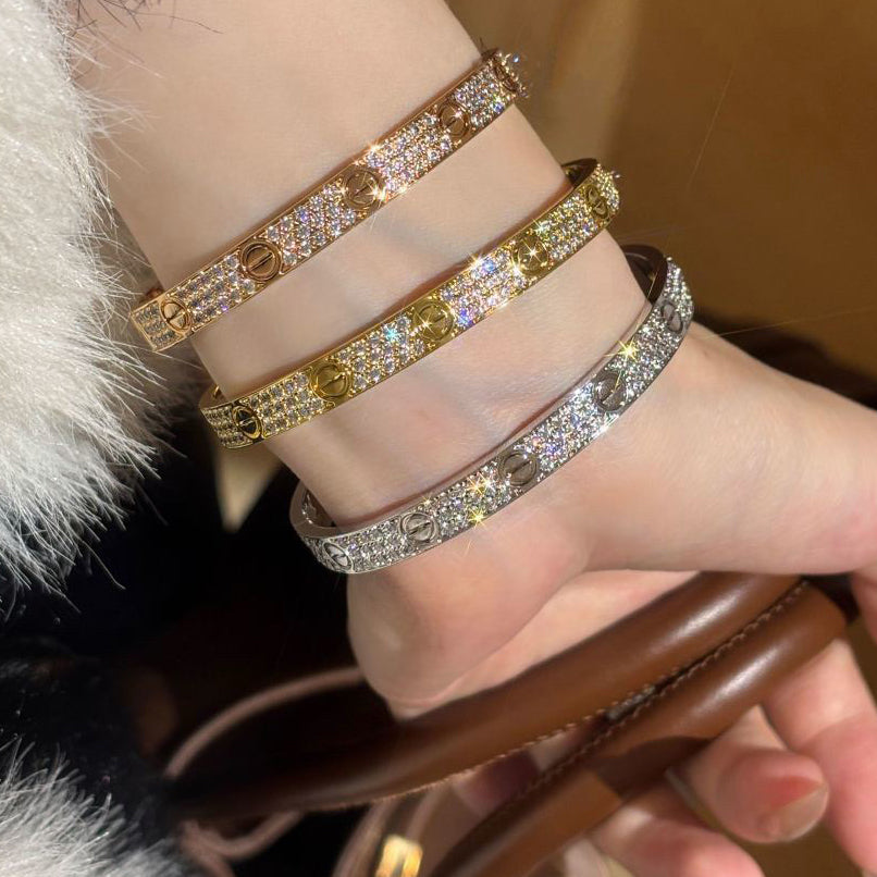 [AuraEcho]LOVE BRACELET 6.1MM DIAMOND-PAVED