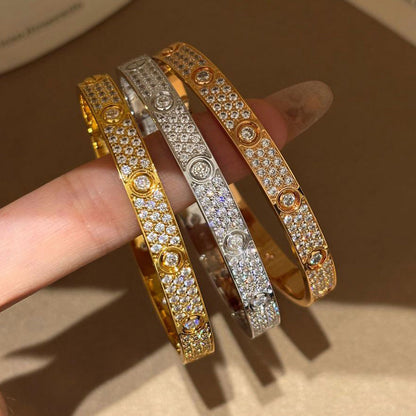 [AuraEcho]LOVE BRACELET 6.1MM DIAMOND-PAVED 10 BIG DIAMONDS