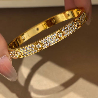 [AuraEcho]LOVE BRACELET 6.1MM DIAMOND-PAVED 10 BIG DIAMONDS