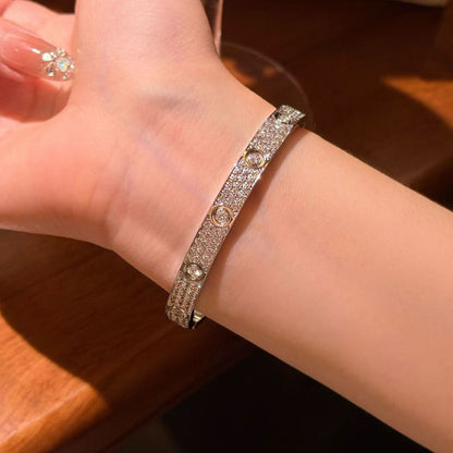 [AuraEcho]LOVE BRACELET 6.1MM DIAMOND-PAVED 10 BIG DIAMONDS