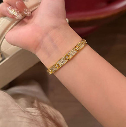 [AuraEcho]LOVE BRACELET 6.1MM DIAMOND-PAVED 10 BIG DIAMONDS