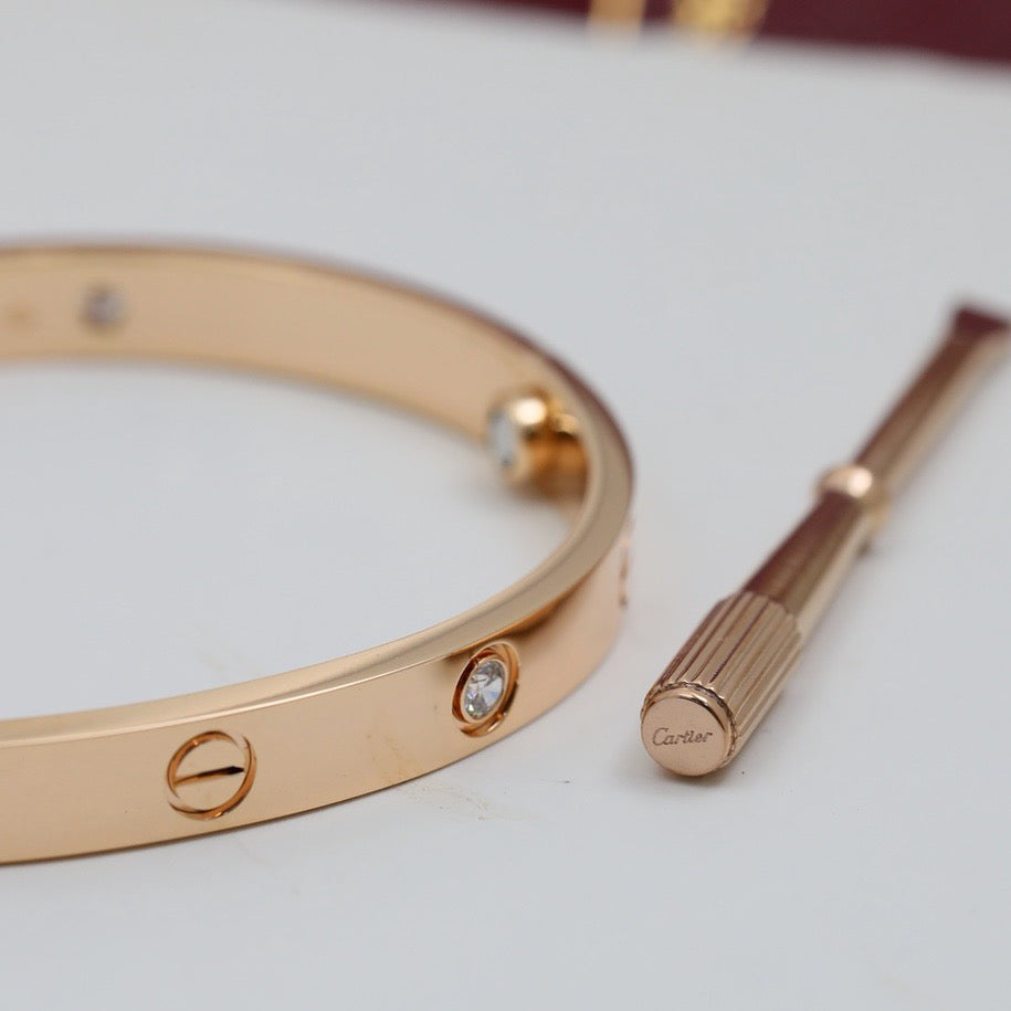 [AuraEcho]LOVE BRACELET 6.1MM 4 DIAMONDS
