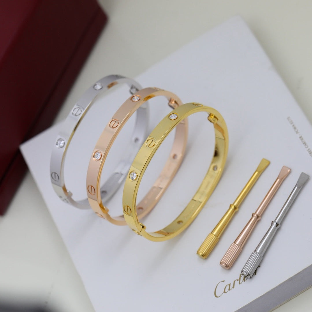 [AuraEcho]LOVE BRACELET 6.1MM 4 DIAMONDS
