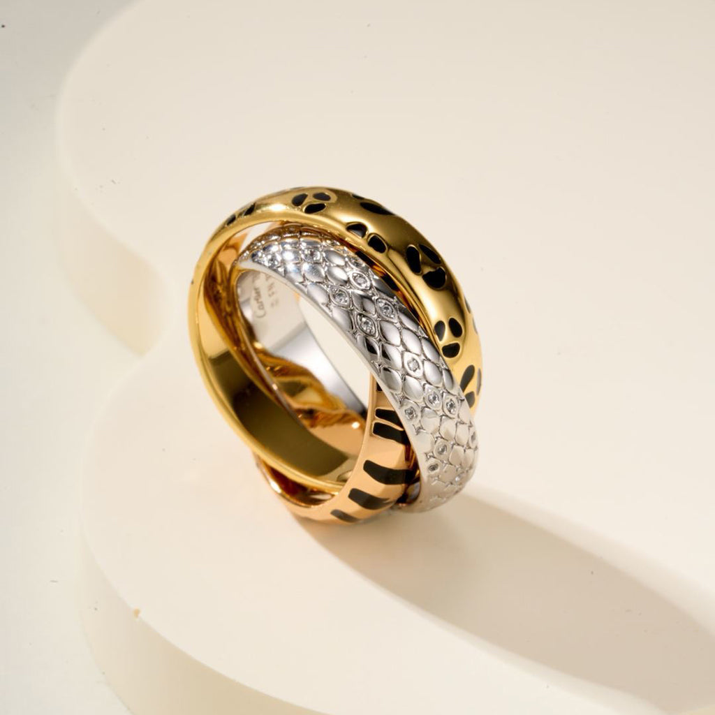 [AuraEcho]TRINITY  RING LEOPARD PRINT