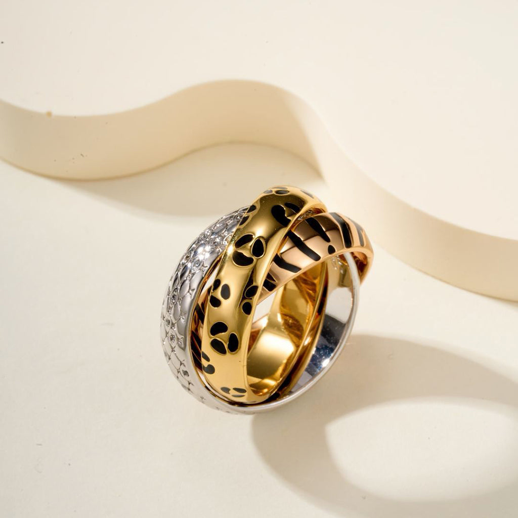 [AuraEcho]TRINITY  RING LEOPARD PRINT