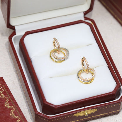 [AuraEcho]TRINITY HALF DIAMOND  EARRINGS