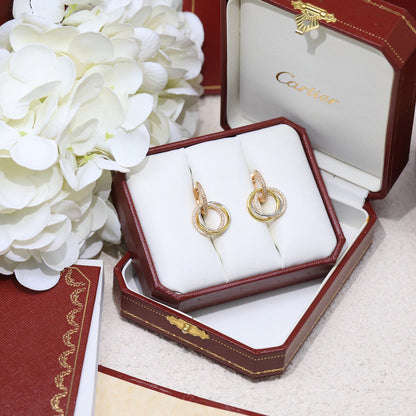 [AuraEcho]TRINITY HALF DIAMOND  EARRINGS
